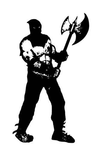 Headsman With Axe And Mask Standing Tattoo Meaning, PNG and SVG