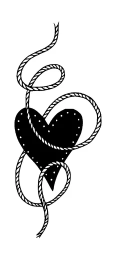 Heart And Rope Tattoo Meaning, PNG and SVG