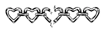 Heart Chain Broken Tattoo Meaning, PNG and SVG