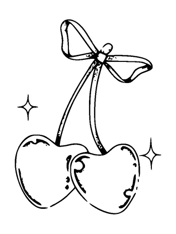 Heart Cherry Tattoo Meaning, PNG and SVG