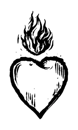 Heart Flame Tattoo Meaning, PNG and SVG