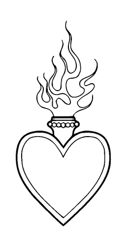 Heart On Fire Tattoo Meaning, PNG and SVG