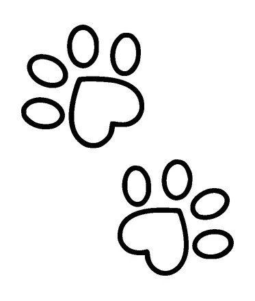 Heart Shaped Cat Paw Tattoo Meaning, PNG and SVG