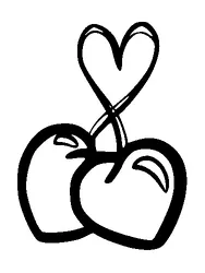 Heart Shaped Cherries Tattoo Meaning, PNG and SVG