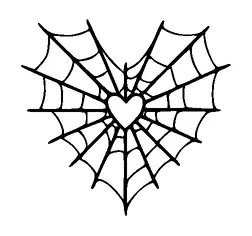 Heart Shaped Spider Web Tattoo Meaning, PNG and SVG