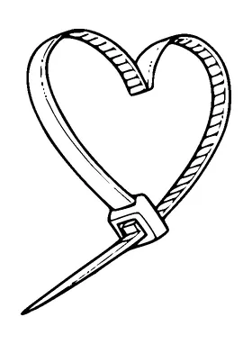 Heart Shaped Zip Tie Tattoo Meaning, PNG and SVG