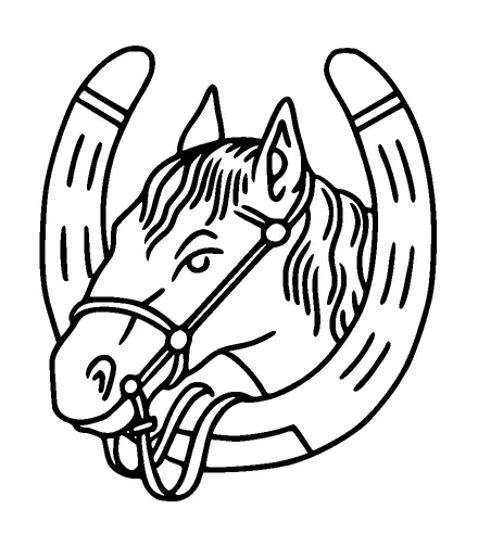 Horse Head In Horse Shoe Tattoo Meaning, PNG and SVG