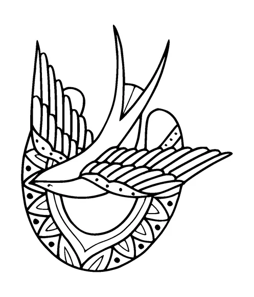 Horse Shoe And Bird Flying Tattoo Meaning, PNG and SVG