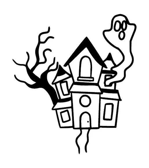 Hounted House Small Tattoo Meaning, PNG and SVG