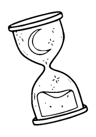 Hour Glass With Moon Tattoo Meaning, PNG and SVG