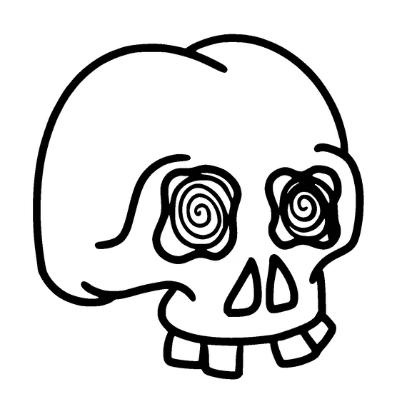 Hypnotized Skull Funny Tattoo Meaning, PNG and SVG