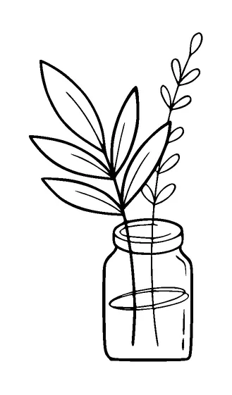 Jar With Plants Simple Tattoo Meaning, PNG and SVG