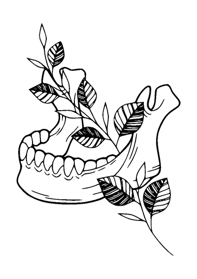 Jaw Skull Tattoo Meaning, PNG and SVG