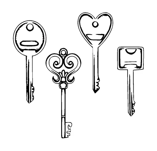 Key Set Tattoo Meaning, PNG and SVG