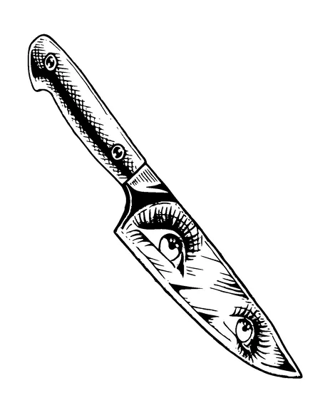 Knife Eye Reflection On Blade Tattoo Meaning, PNG and SVG