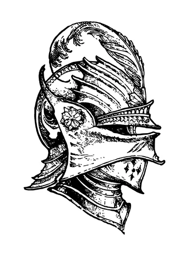 Knight Helmet With Feather Tattoo Meaning, PNG and SVG