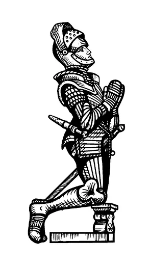 Knight Kneeling And Praying Tattoo Meaning, PNG and SVG