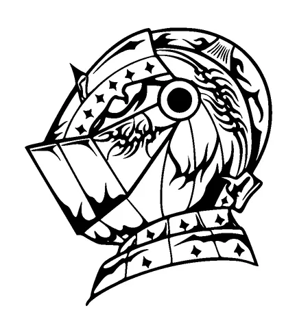 Knights Helmet With Tribal Design Tattoo Meaning, PNG and SVG