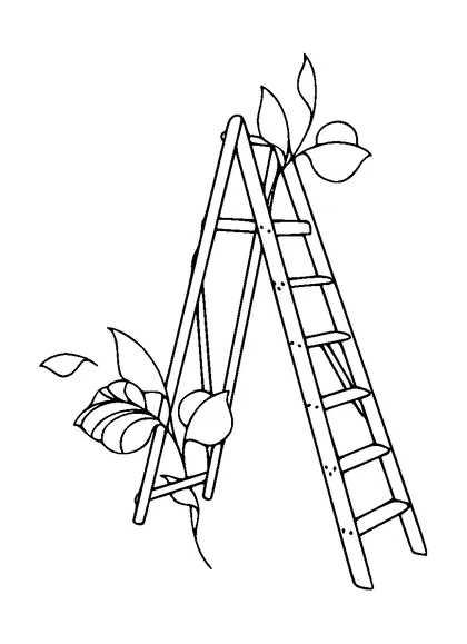 Ladder With Plant Tattoo Meaning, PNG and SVG