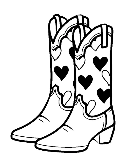 Lady Cowboy Boots With Hearts Tattoo Meaning, PNG and SVG