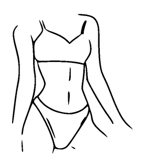 Lady In Bikini Fine Line Tattoo Meaning, PNG and SVG