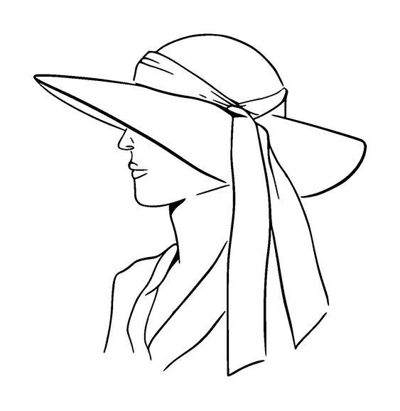 Lady With Summer Hat Tattoo Meaning, PNG and SVG