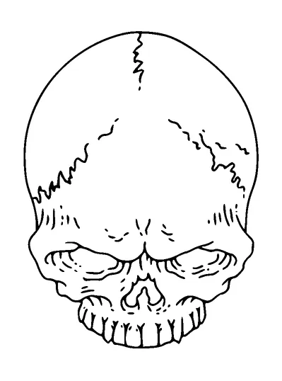 Large Forehead Skull Tattoo Meaning, PNG and SVG