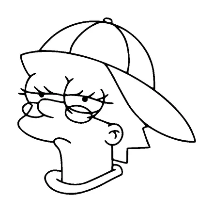 Lisa Simpson Cap And Glasses Tattoo Meaning, PNG and SVG