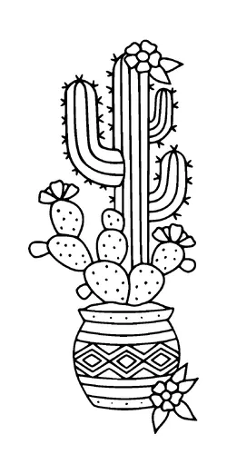 Long Cactuses In Pot Tattoo Meaning, PNG and SVG