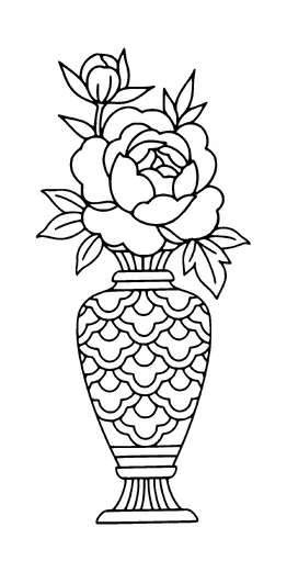 Long Vase Large Flower Tattoo Meaning, PNG and SVG