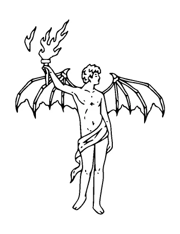 Man With Wing And Torch In Hand Tattoo Meaning, PNG and SVG