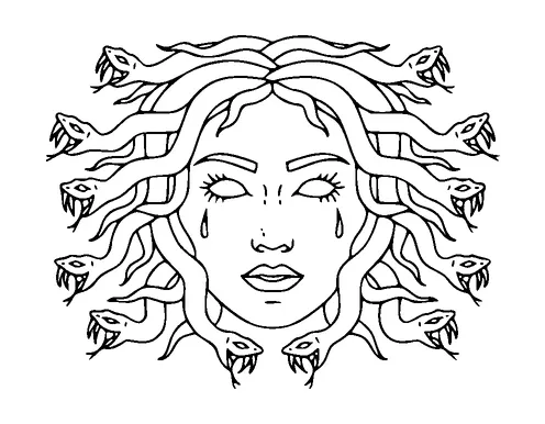 Medusa Snake Hair Tattoo Meaning, PNG and SVG