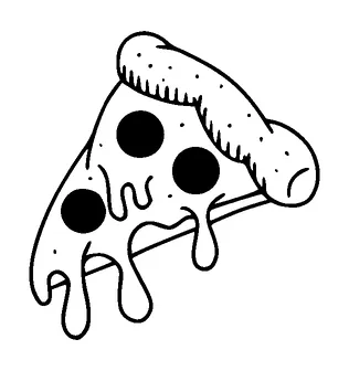 Melting Pizza Slice Tattoo Meaning, PNG and SVG