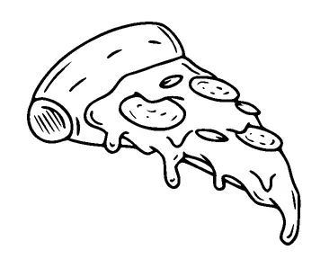 Melting Pizza Slice Tattoo Meaning, PNG and SVG