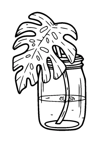 Monstera Leaf In Jar Tattoo Meaning, PNG and SVG