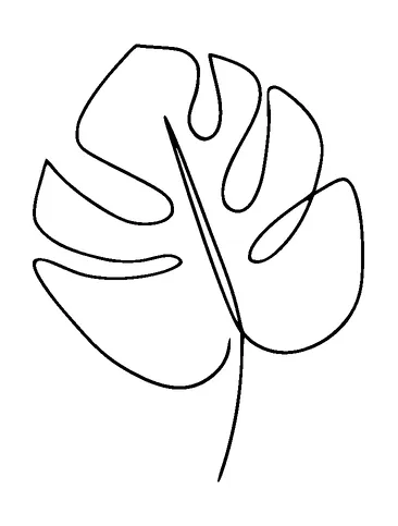 Monstera Leaf One Line Tattoo Meaning, PNG and SVG