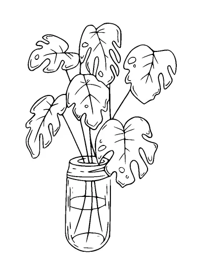 Monstera Leaves In Jar Tattoo Meaning, PNG and SVG