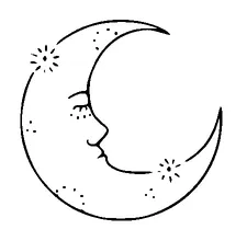 Moon Sleeping Tattoo Meaning, PNG and SVG