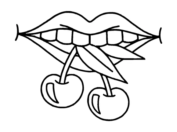 Moth With Cherries Tattoo Meaning, PNG and SVG