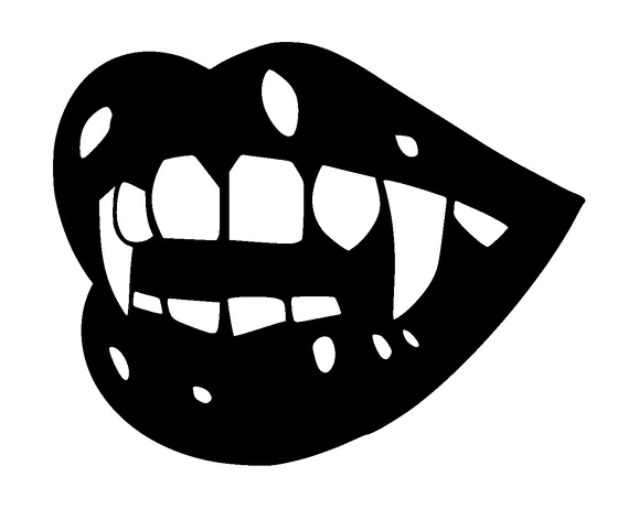 Mouth Of Vampire Woman Tattoo Meaning, PNG and SVG