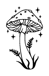 Mushroom Sparkling Tattoo Meaning, PNG and SVG