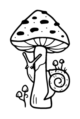 Mushroom With Snail Tattoo Meaning, PNG and SVG