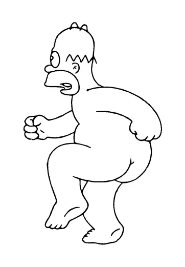 Naked Homer Simpsons Tattoo Meaning, PNG and SVG