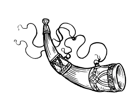 Norse Blowing Horn Tattoo Meaning, PNG and SVG