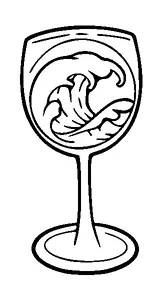 Ocean Wave In Wine Glass Tattoo Meaning, PNG and SVG