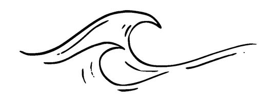 Ocean Wave Simple Tattoo Meaning, PNG and SVG