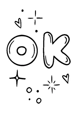 Ok Word Sparkling Tattoo Meaning, PNG and SVG