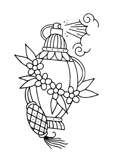 Old Perfume Bottle Tattoo Meaning, PNG and SVG