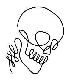 One Line Skull Tattoo Meaning, PNG and SVG