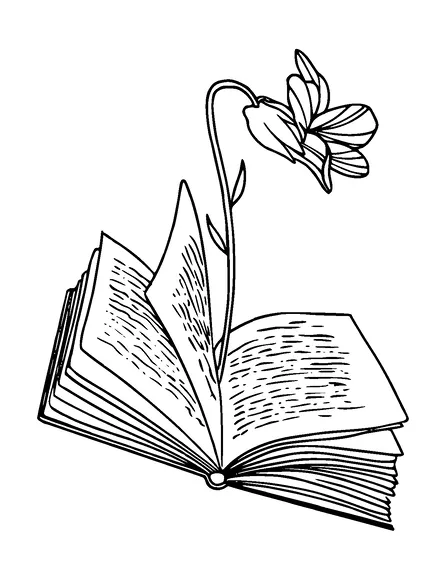 Opened Book With Flower Tattoo Meaning, PNG and SVG